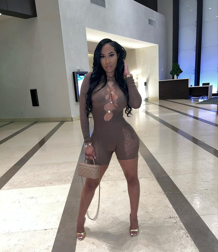 Fumble The Bag Lingerie Playsuit - Brown