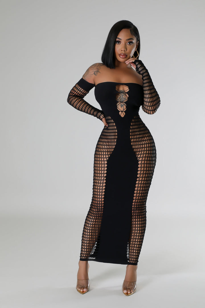 Socialite Lingerie Maxi Dress - Black