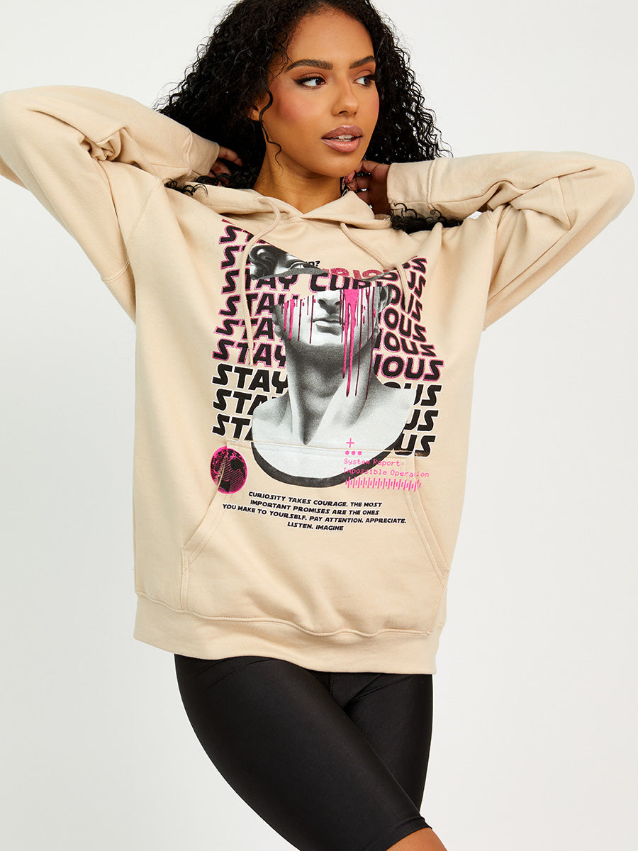 Curiosity Graphic Hoody - Beige