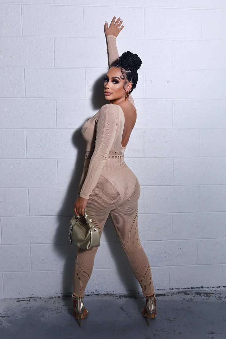 Bad Bish Lingerie Jumpsuit - Nude