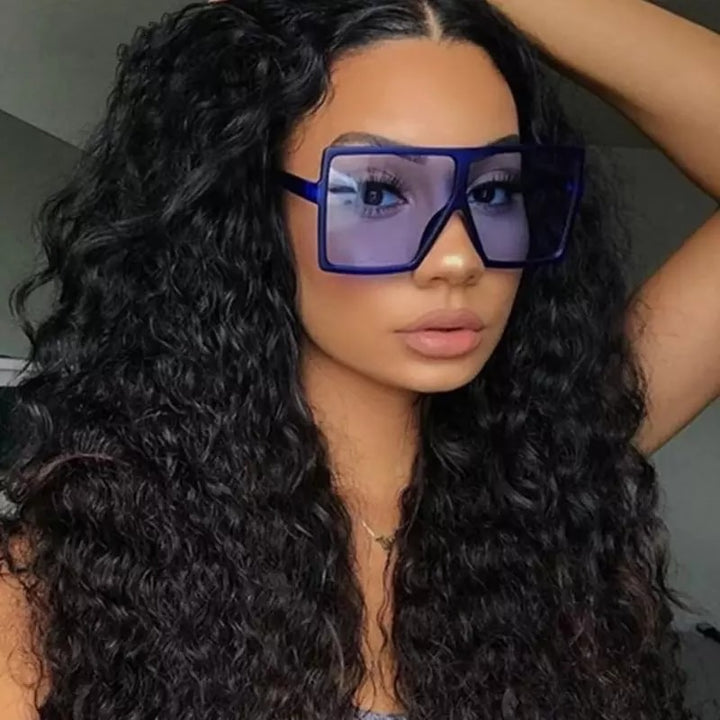 Oversized Square Sunglasses - Blue