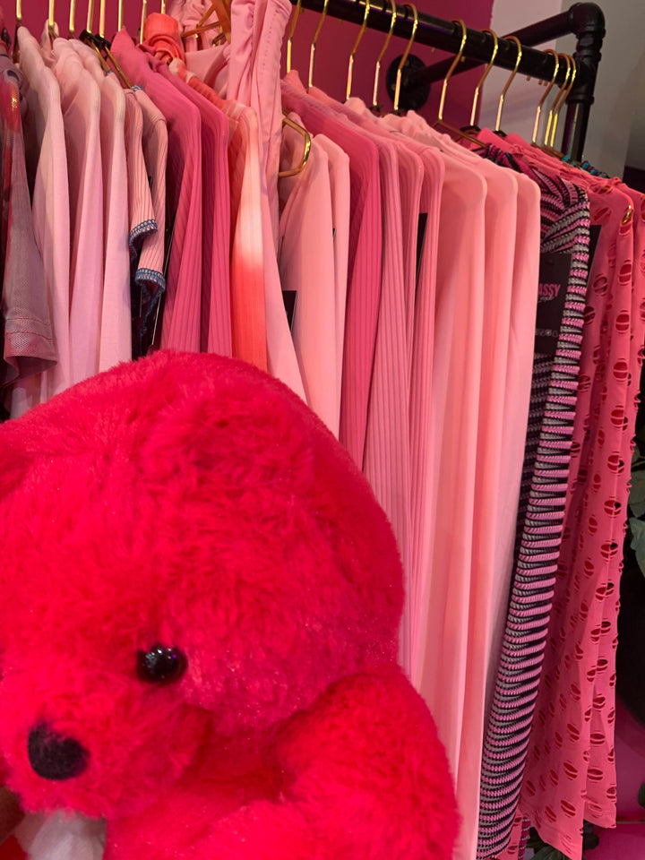 Hot Pink Teddy Bear Slippers