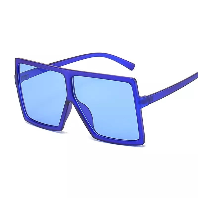 Oversized Square Sunglasses - Blue