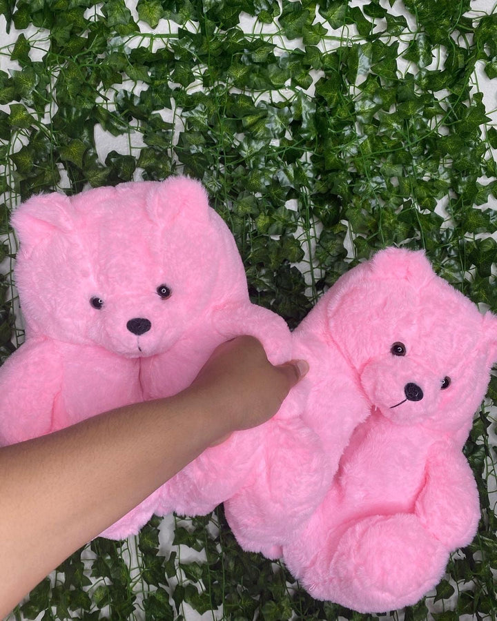 Pink Teddy Bear Slippers